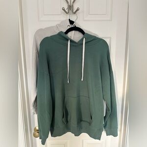 Women's Casual Soft Fleece Hoodie Dropped Shoulders - Size (BOTH M)
